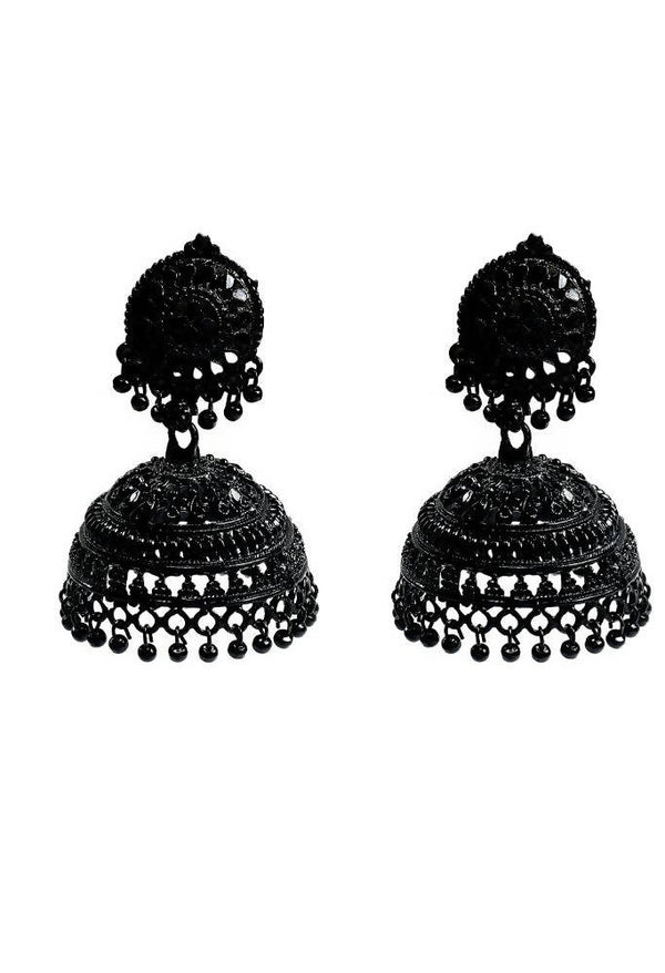 Tehzeeb Creations Black Colour Earrings Jhumki Style