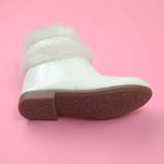 Thumbnail for Tiny Bugs Girls Faux Fur Detail Winter Boots - White - Distacart