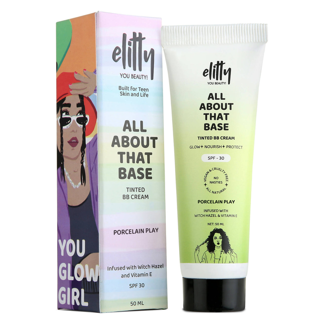 Elitty All About That Base Tinted BB Cream with SPF 30 - Porcelain Play - Distacart