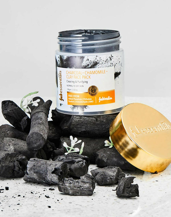 Fabessentials Charcoal Chamomile Clay Face Pack - Distacart