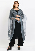 Thumbnail for Mominos Fashion Moeza Women's Orgenza All Over Chikan Work Grey Dupatta - Distacart