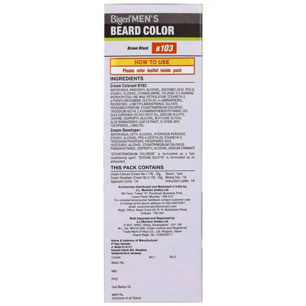 Bigen Men Beard Colour Dark Brown B 103 - Distacart