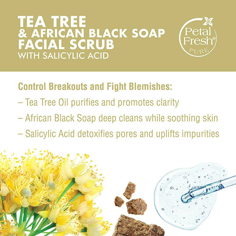Petal Fresh Tea Tree & African Black Soap Facial Scrub - Distacart