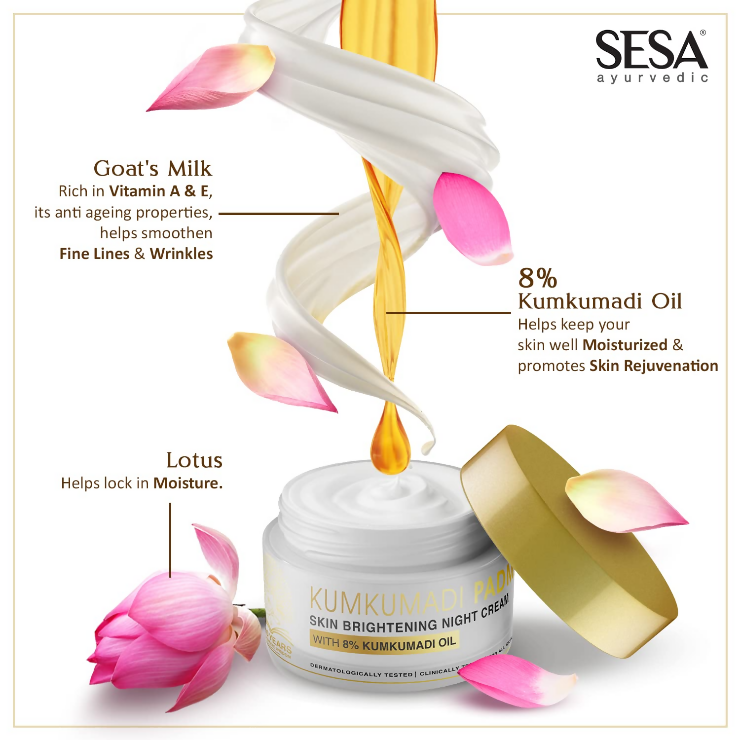 Sesa Ayurvedic Kumkumadi Padma Night Cream - Distacart