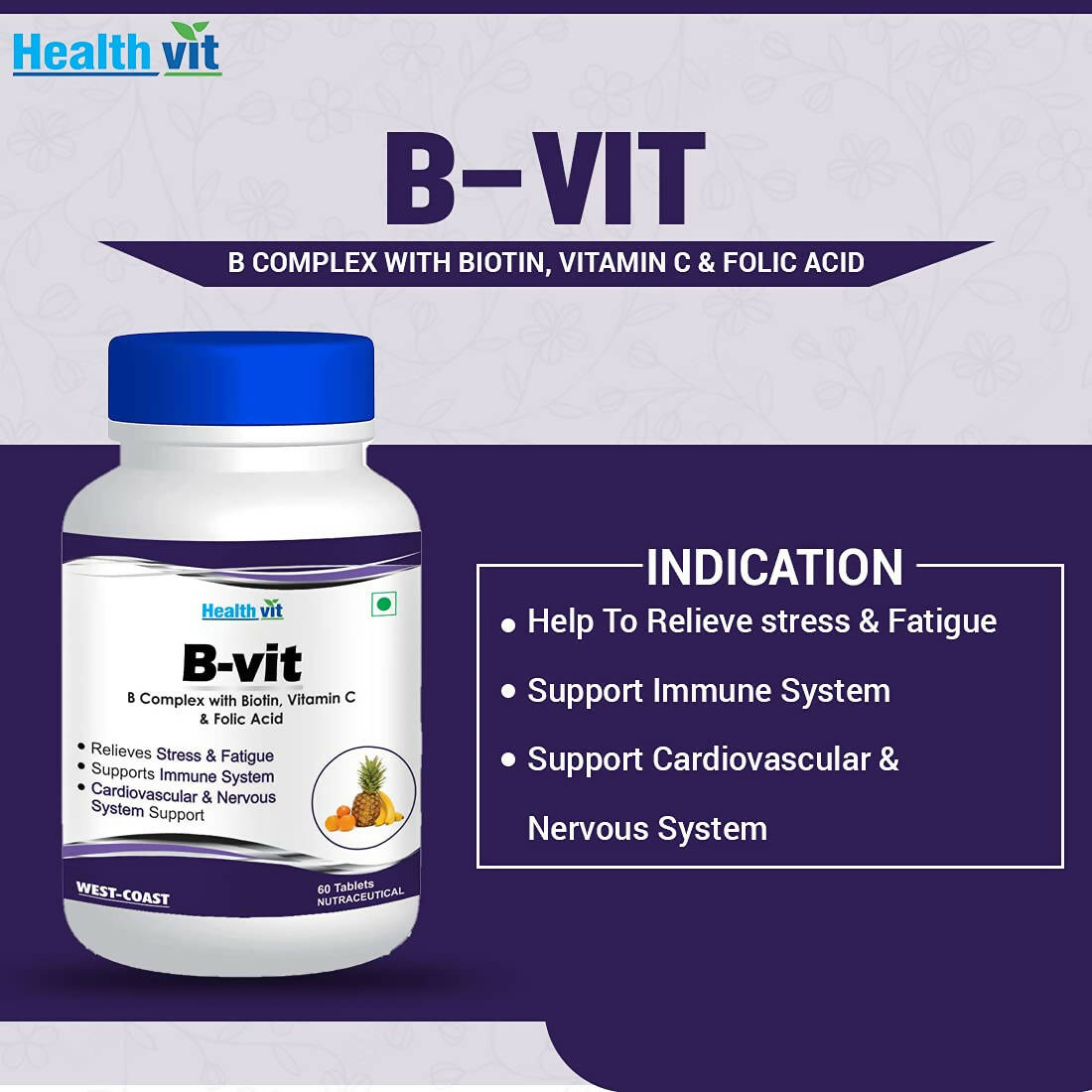 Healthvit Nutrition Natural B-Vit Tablets - Distacart