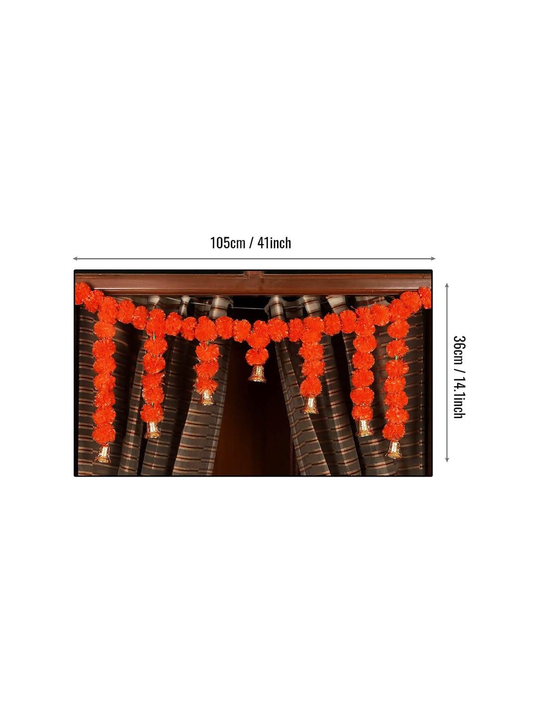 Tied Ribbons Orange Hanging Marigold Flowers Garland - Distacart