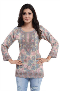 Thumbnail for Snehal Creations Elegant Pastel Color Summer Cool Printed Tunic Top