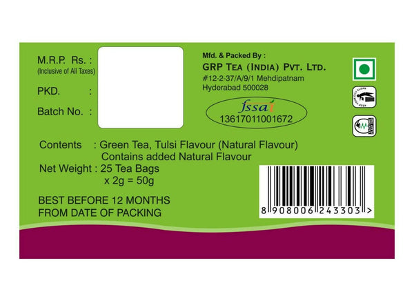 Tanza Tea Slim Green Tea Bags Tulsi Herbal - Distacart