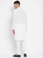 Thumbnail for Even Apparels Pure Cotton Men's Kurta With Band Collar in White Color - Distacart