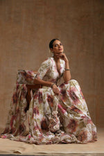 Thumbnail for Pomcha Jaipur White Gul Sufiyana Lehenga Set - Distacart