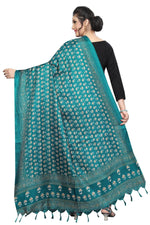 Thumbnail for Vamika Rama Green Printed Khadi Bhagalpuri Latest Dupatta