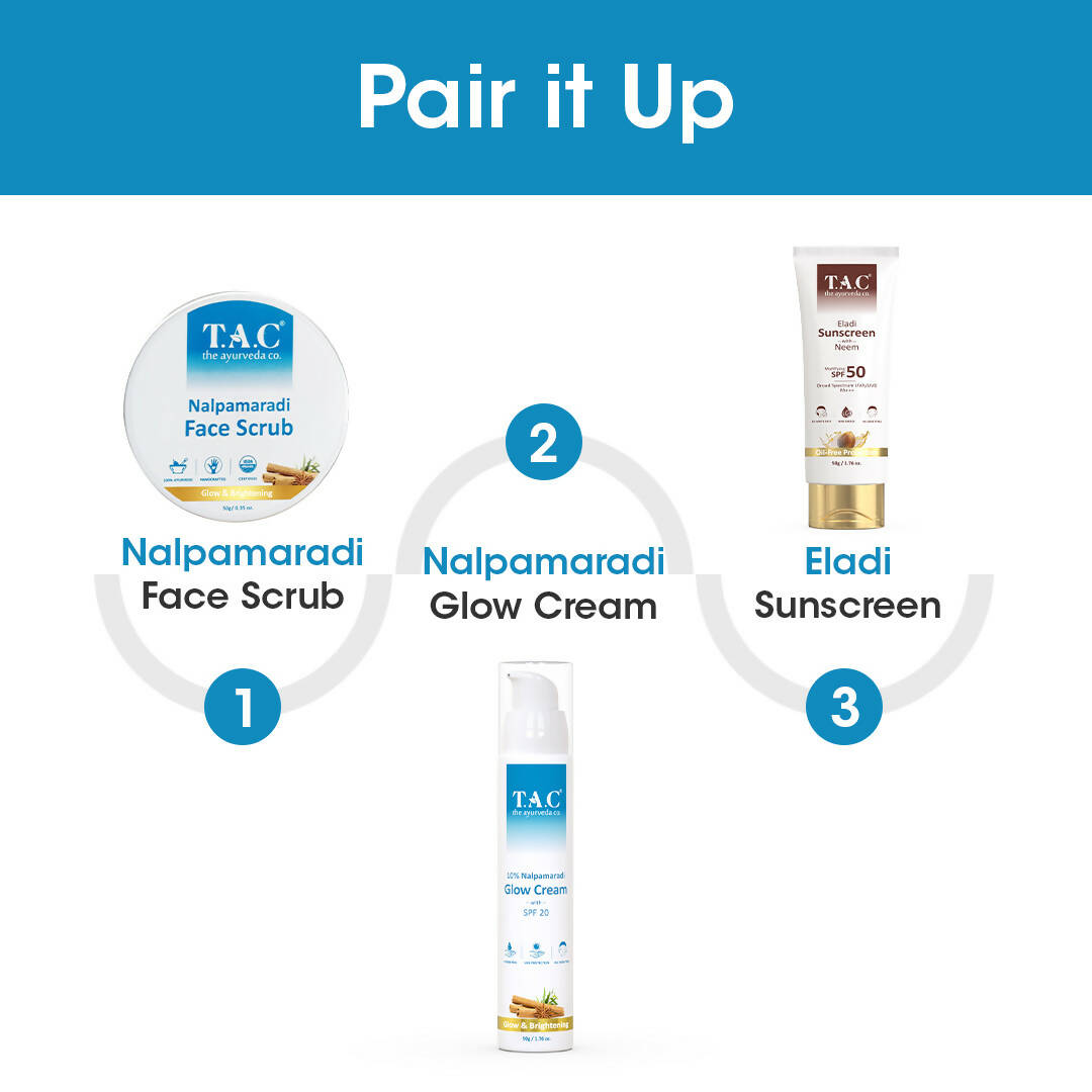 TAC - The Ayurveda Co. 10% Nalpamaradi Glow Cream with SPF 20, Skin Brightening and Detan for Women & Men - Distacart