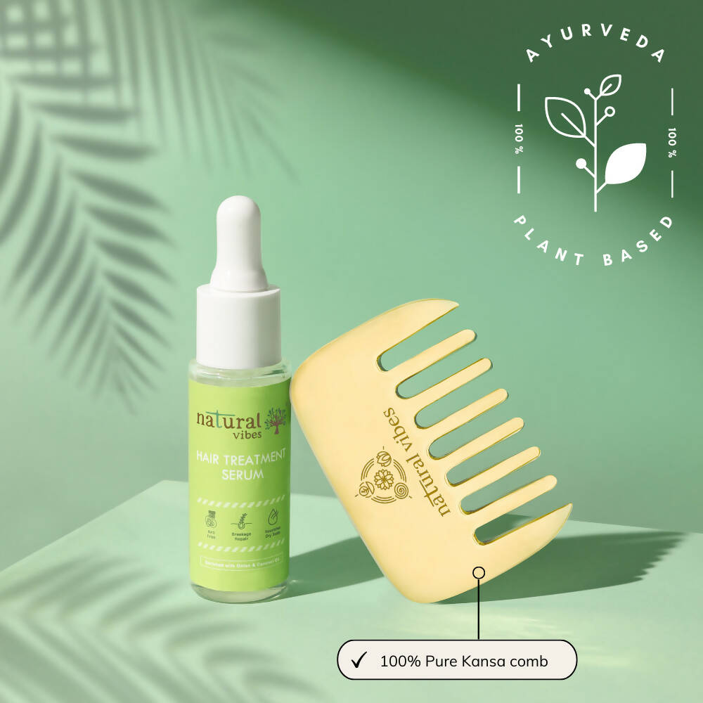 Natural Vibes Kansa Hair Comb for Hair Fall, Growth, Circulation & Stress Relief - Distacart
