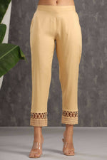 Thumbnail for Juniper Women Gold Rayon Solid Slim Fit Pant/Slim Pant - Distacart