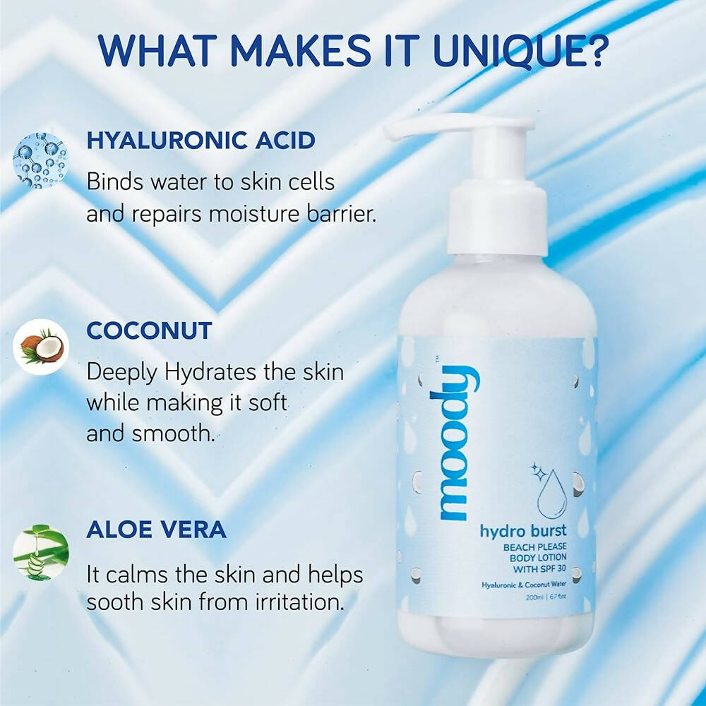 Moody 7D Hydro Burst Bleach Please Body Lotion with SPF 30 - Distacart