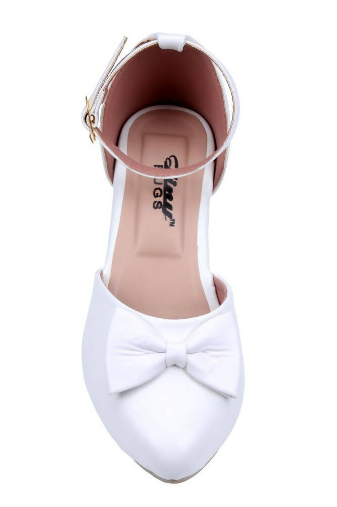 Tiny Bugs Girls Bow Embellished Ballerinas - White - Distacart