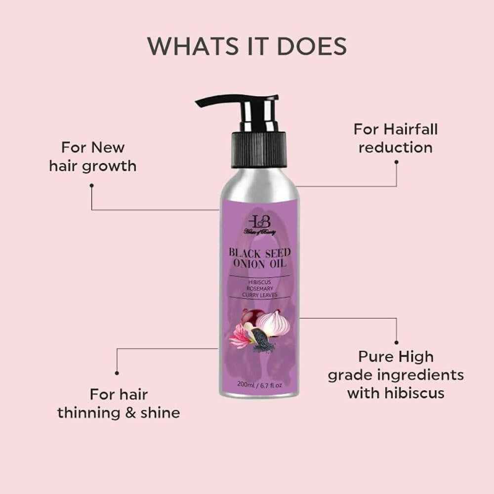 House Of Beauty Black Seed Onion Oil with Hibiscus Hair Oil - Distacart