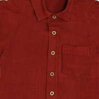 Thumbnail for Mhyssa Yellow Dungaree With Round Neck Half Sleeves Maroon Shirt Set - Distacart