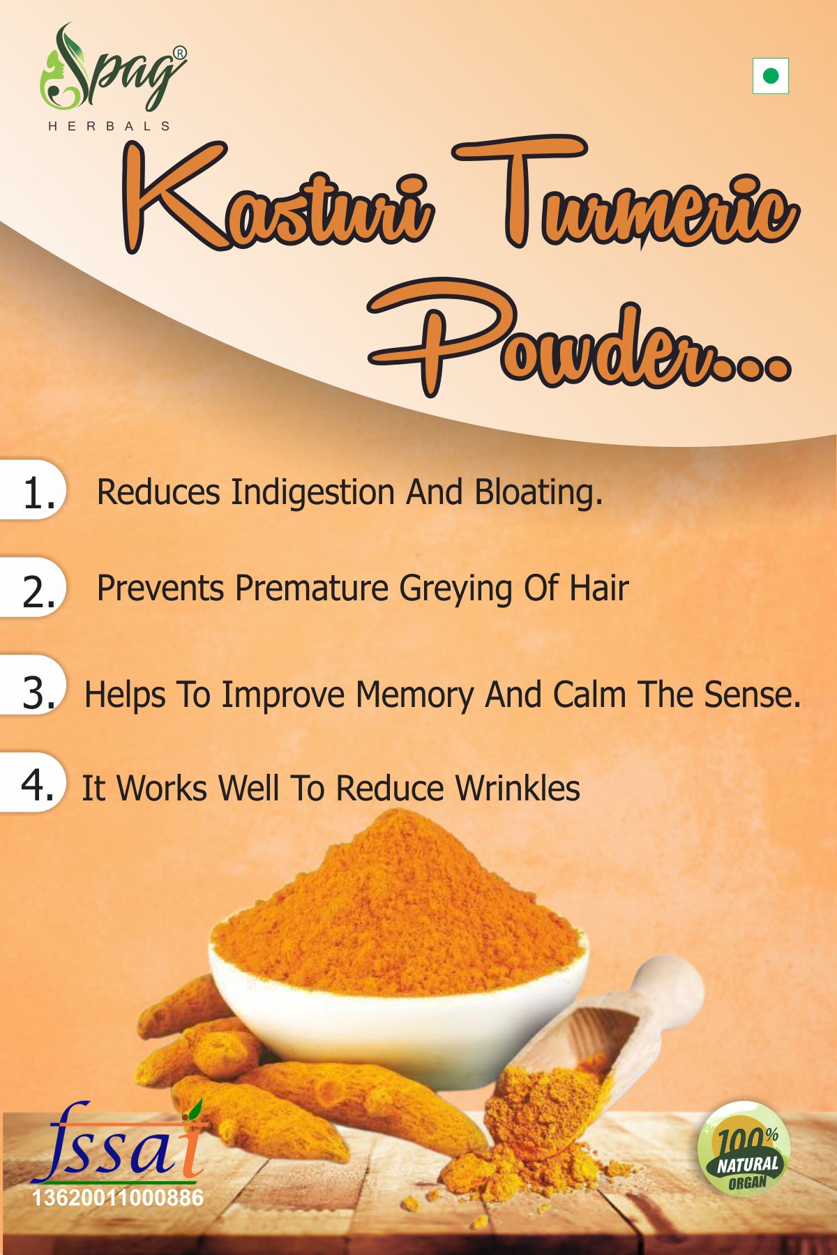 Spag Herbals Premium Kasturi Turmeric Powder - Distacart