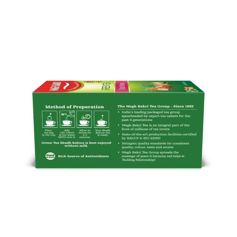 Wagh Bakri Shudh Kahwa Green Tea Bags - Distacart