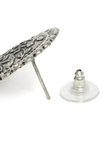 Thumbnail for Mominos Fashion Johar Kamal Oxidised Silver Plated Stud Earrings - Distacart