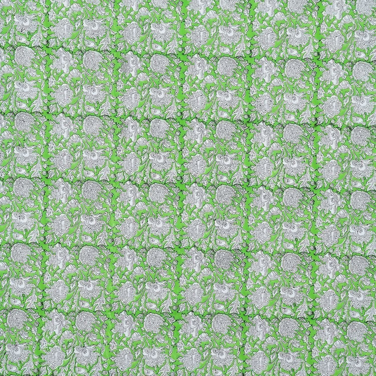 Hand Block Printed Jaipuri Double 90x108 Inches Bedsheet/Bedspread with 2 Pillow Covers - Distacart