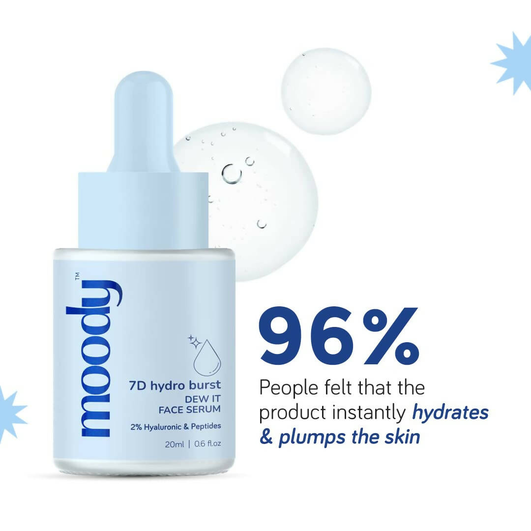 Moody 7D Hydro Burst Face Serum with 2% Hyaluronic & Peptides - Distacart