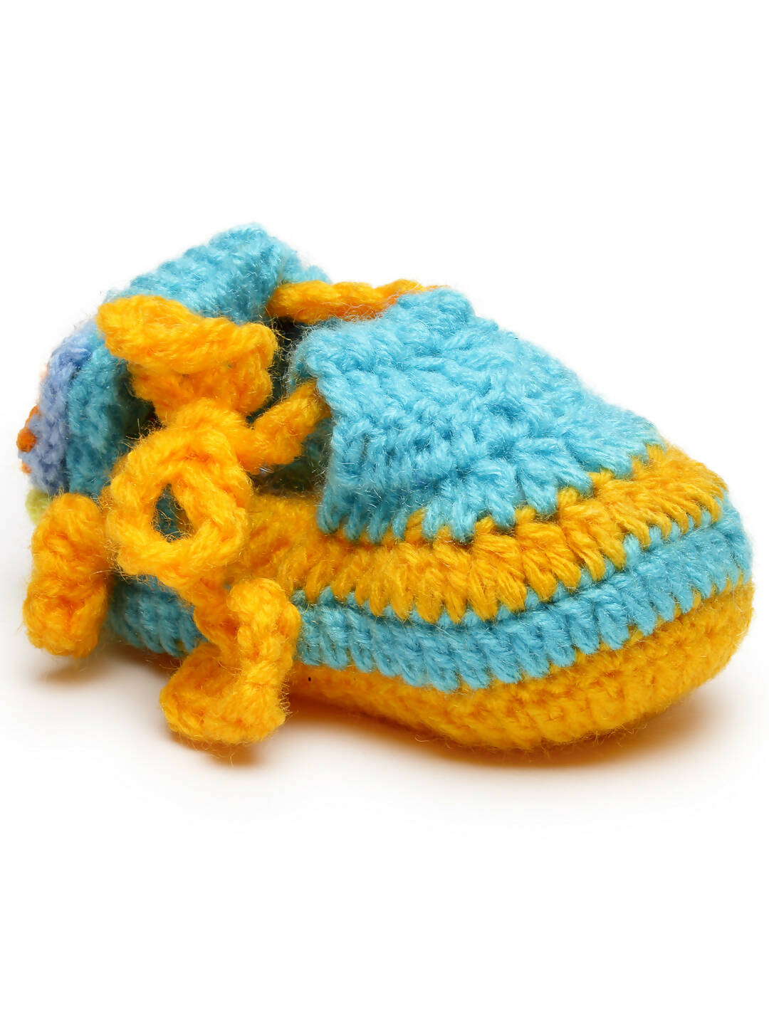 Chutput Kids Woollen Hand Knitted Self Desgin Detailed Booties - Yellow - Distacart