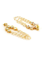Thumbnail for Gold Plated Off White Contemporary Drop Earrings - Ruby Raang - Distacart