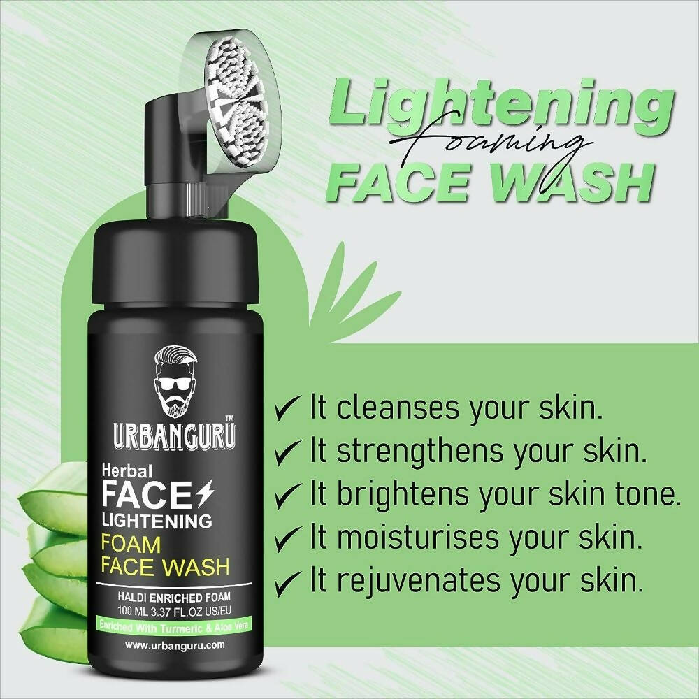 Urbanguru Men's Face Lightening Haldi Foam Face Wash - Distacart