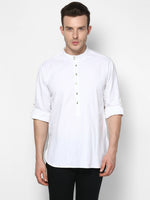 Thumbnail for Even Apparels Band Collar White Color Pure Cotton Men's Kurta - Distacart