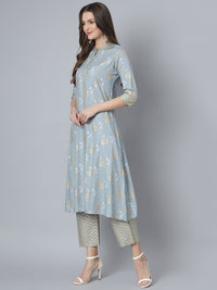 Thumbnail for Khushal K Women Grey Kurta and Palazzo Set