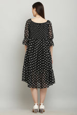 Thumbnail for PAVONINE Polka Dots Body Kansai Black Dress For Women - Distacart