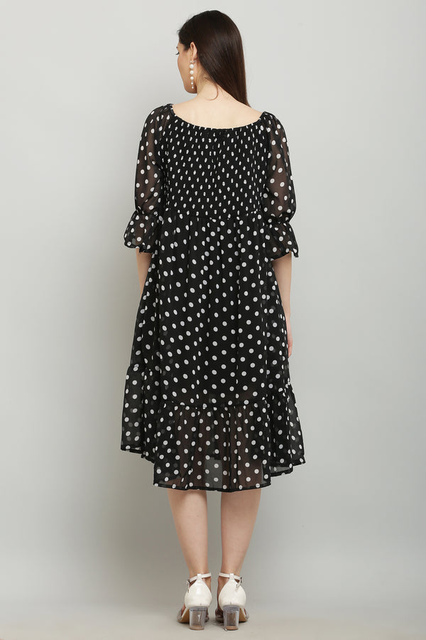 PAVONINE Polka Dots Body Kansai Black Dress For Women - Distacart