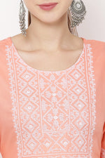 Thumbnail for PAVONINE Mustard Color Burfi Design Embroidery Dress For Women - Distacart