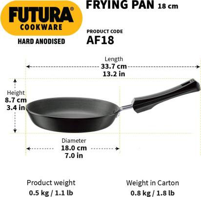 Hawkins Futura Hard Anodised Frying Pan 18 cm Diameter (AF18) - Distacart