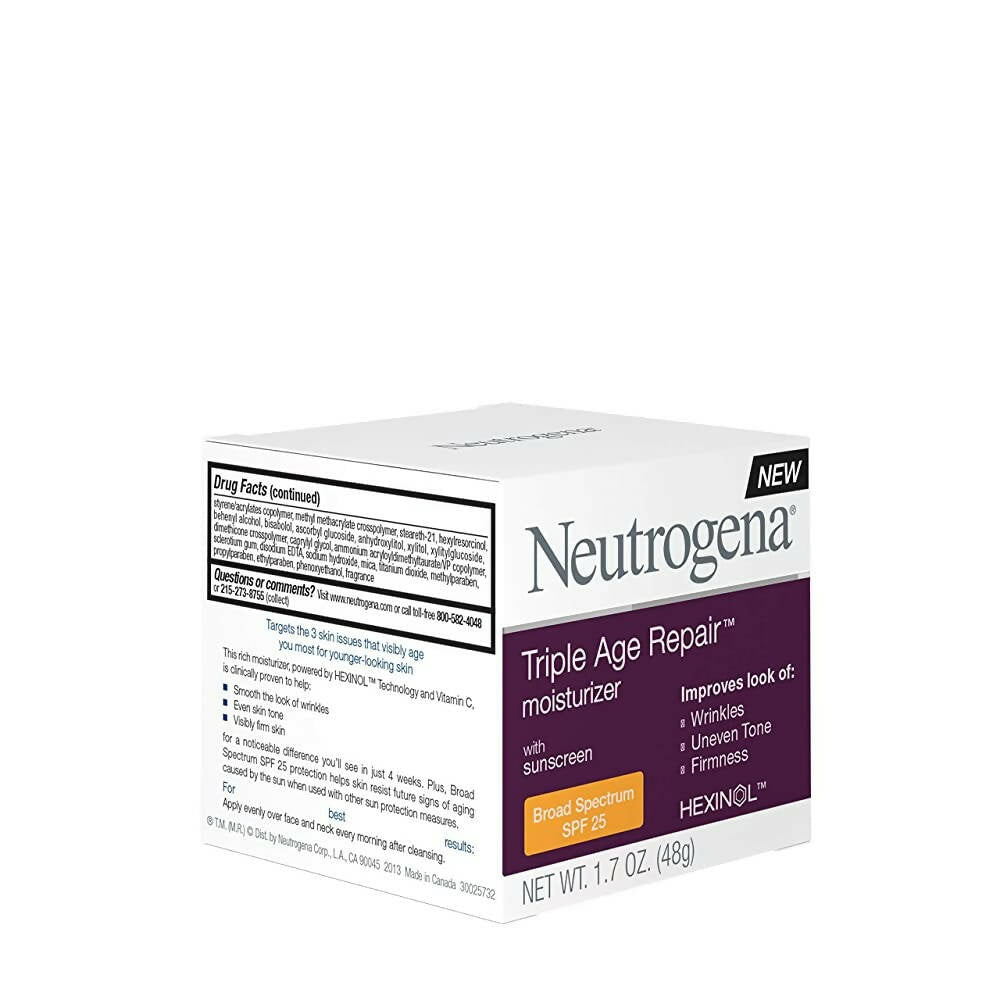 Neutrogena Triple Age Repair Anti Wrinkle Daily Facial Moisturizer With Spf 25 - Distacart