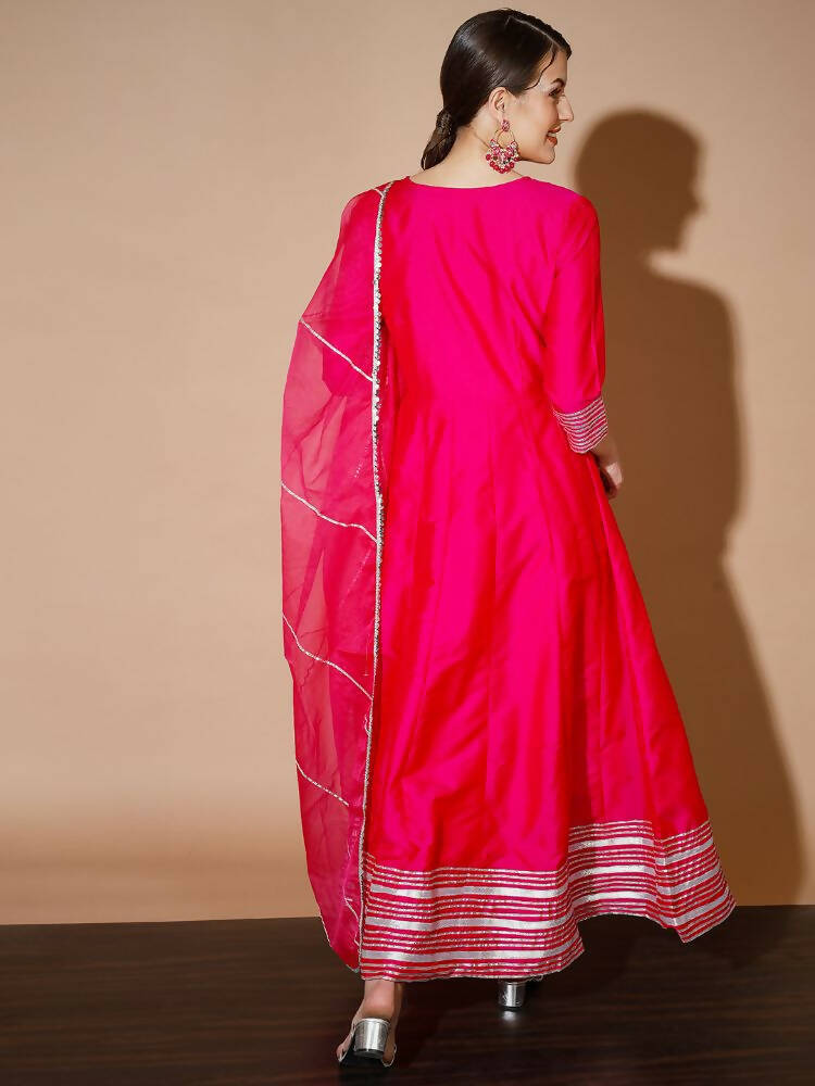 Myshka Women Pink Solid Kurta & With Dupatta - Distacart