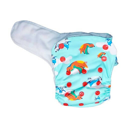 Kindermum Nano Aio Cloth Diaper With 2 Organic Cloth Inserts- Birdie For Kids - Distacart