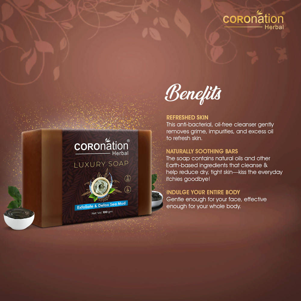 Coronation Herbal Exfoliate & Detox Dead Sea Mud Luxury Soap - Distacart