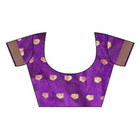 Thumbnail for Vamika Banarasi Jacquard Weaving Violet Saree (Shining Violet)
