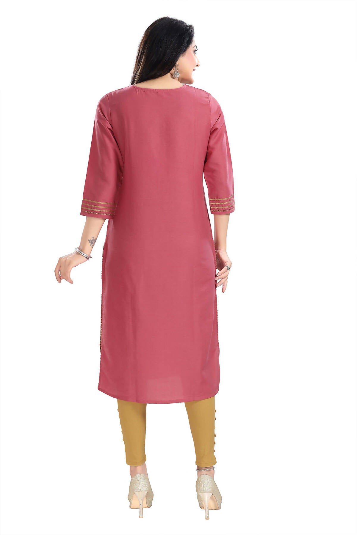 Snehal Creations Gorgeous Art Silk Designer Long Kurti Tunic With Sequines Embroidery - Distacart
