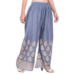 Thumbnail for PAVONINE Grey Color Golden Printed Rayon Fabric Sharara For Women & Girls - Distacart