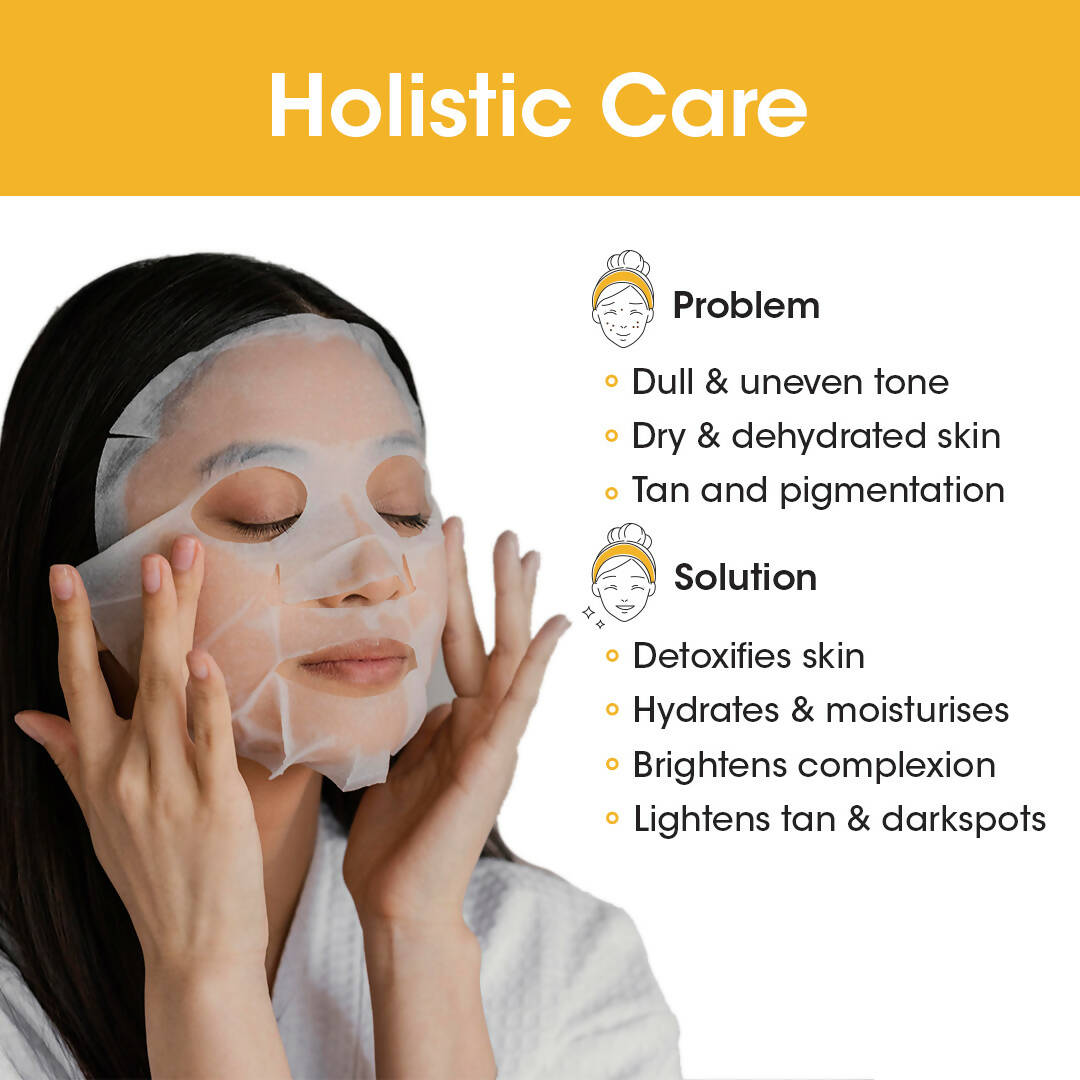 TAC - The Ayurveda Co. Ubtan Serum Sheet Mask | with Sandalwood, Saffron & Turmeric - Distacart