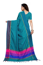Thumbnail for Vamika Rama Green Cotton Silk Weaving Saree (Binita Rama)