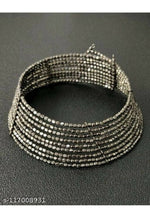 Thumbnail for Mominos Fashion Joharkamal Oxidised Beaded work Hasli Design Choker For Women & Girls - Distacart