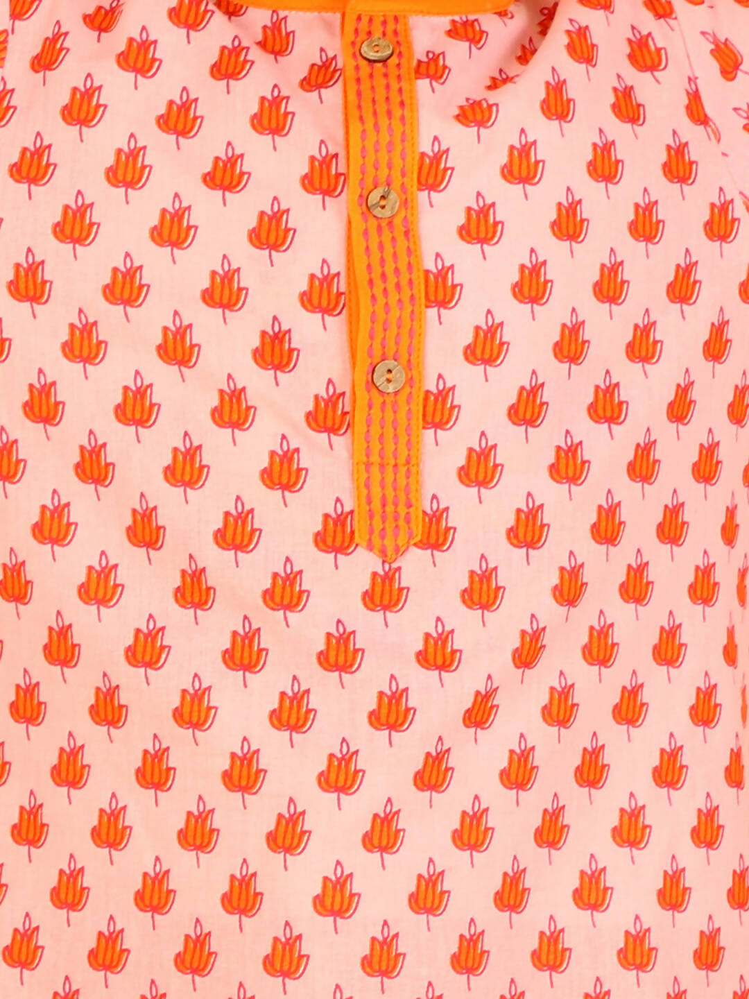 Lil Drama Boys Kurta With Pyjama Set - Orange - Distacart