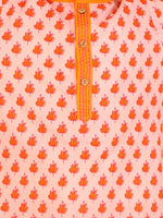 Thumbnail for Lil Drama Boys Kurta With Pyjama Set - Orange - Distacart