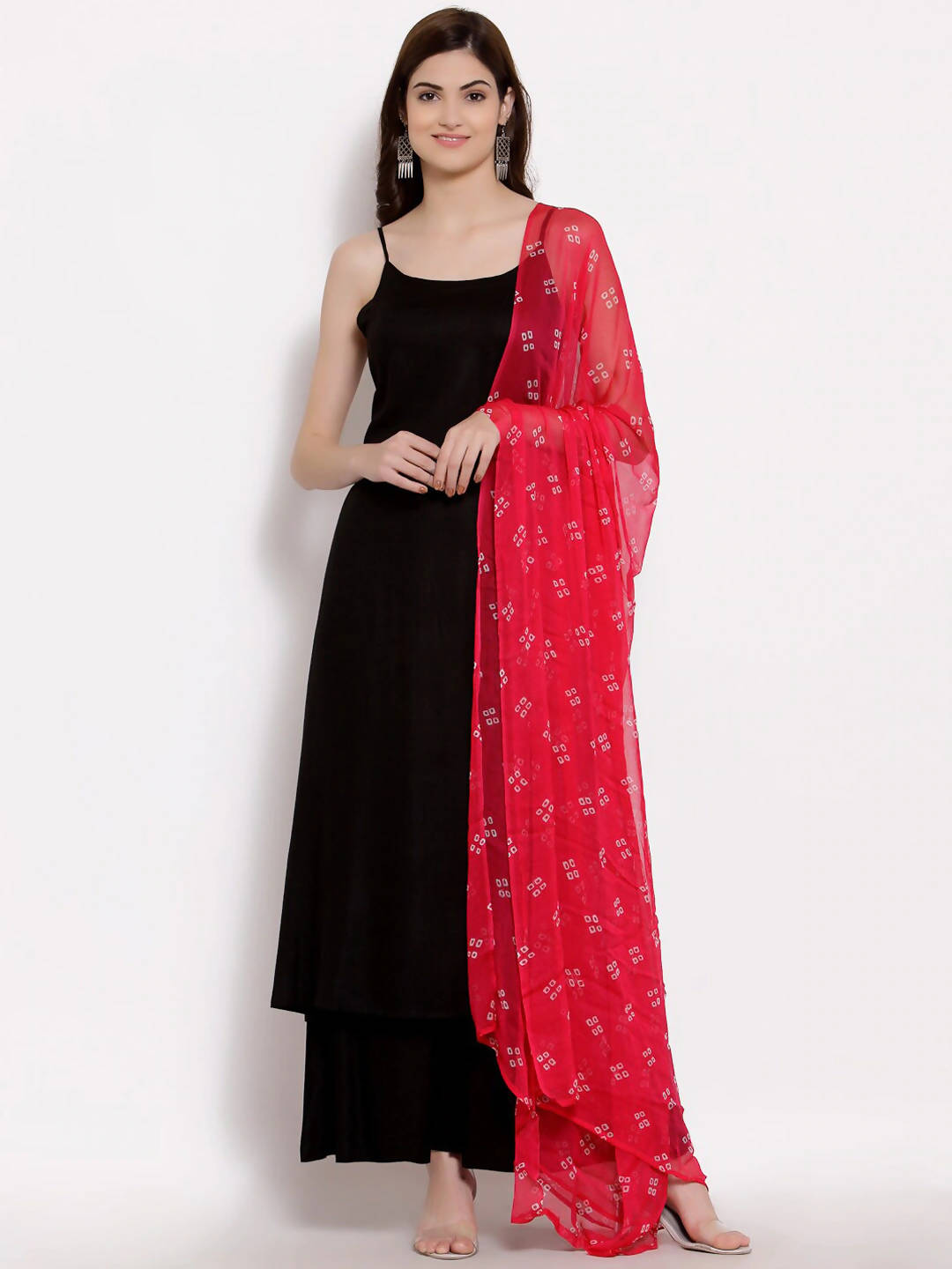 Myshka Women Black Regular Pure Cotton Kurta With Palazzos & Dupatta - Distacart