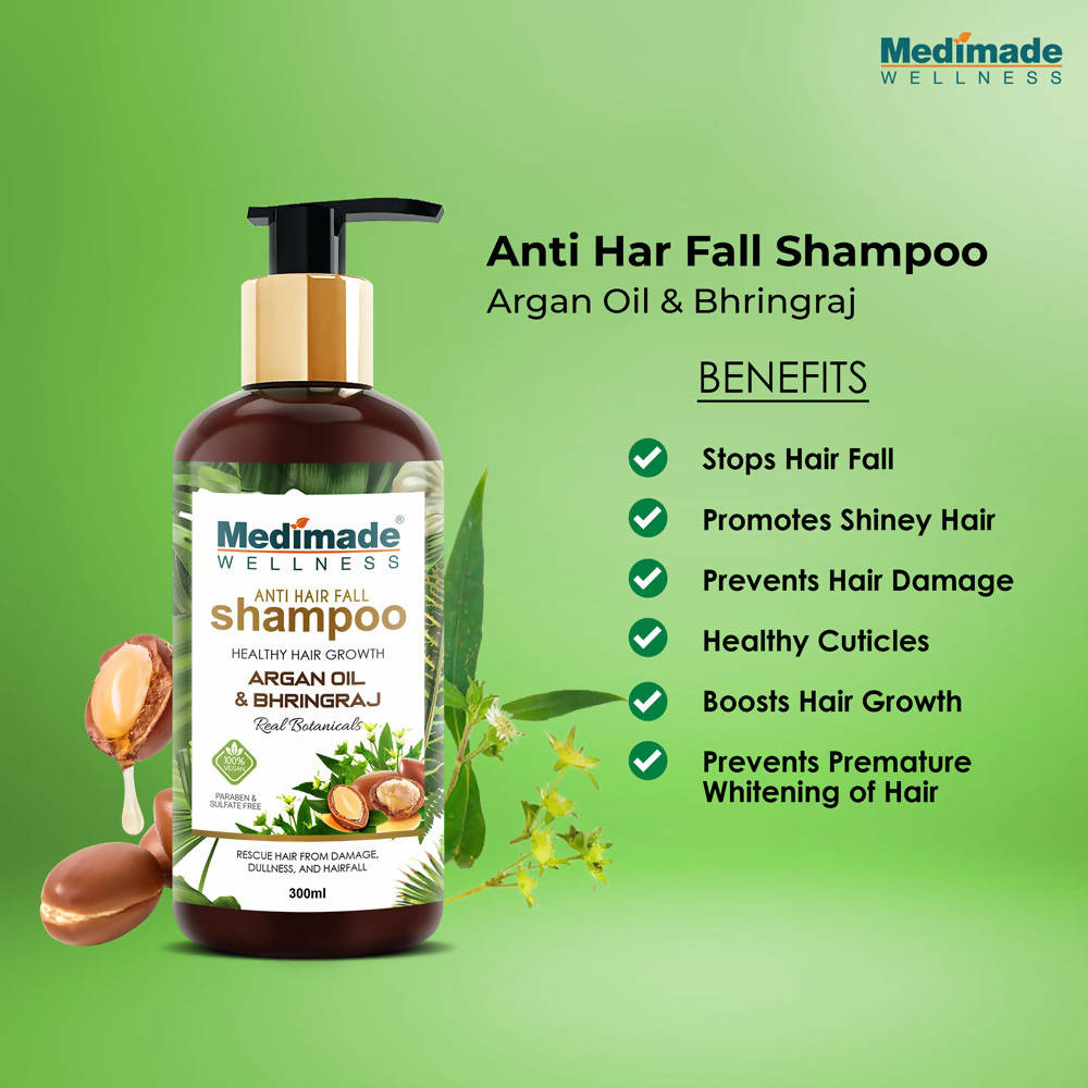 Medimade Wellness Anti Hair Fall Shampoo with Argan Oil & Bhringraj - Distacart